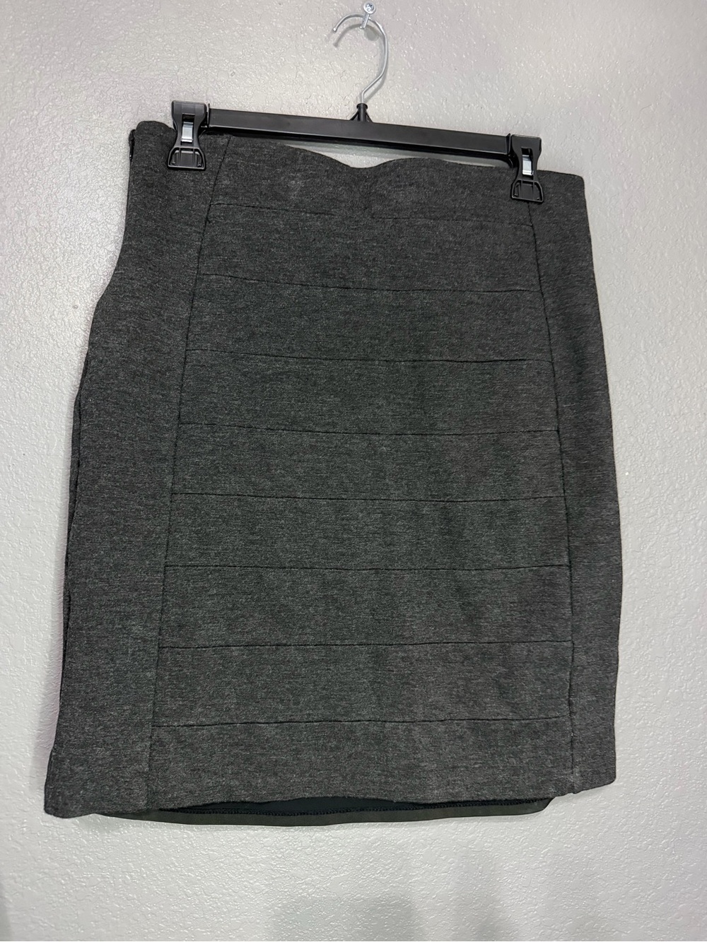 White House Black Market Dark Charcoal Panel Pencil Skirt
